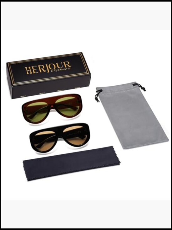 Retro 90s Rectangle Wrap Sunglasses Oversized UV Protection main image 5